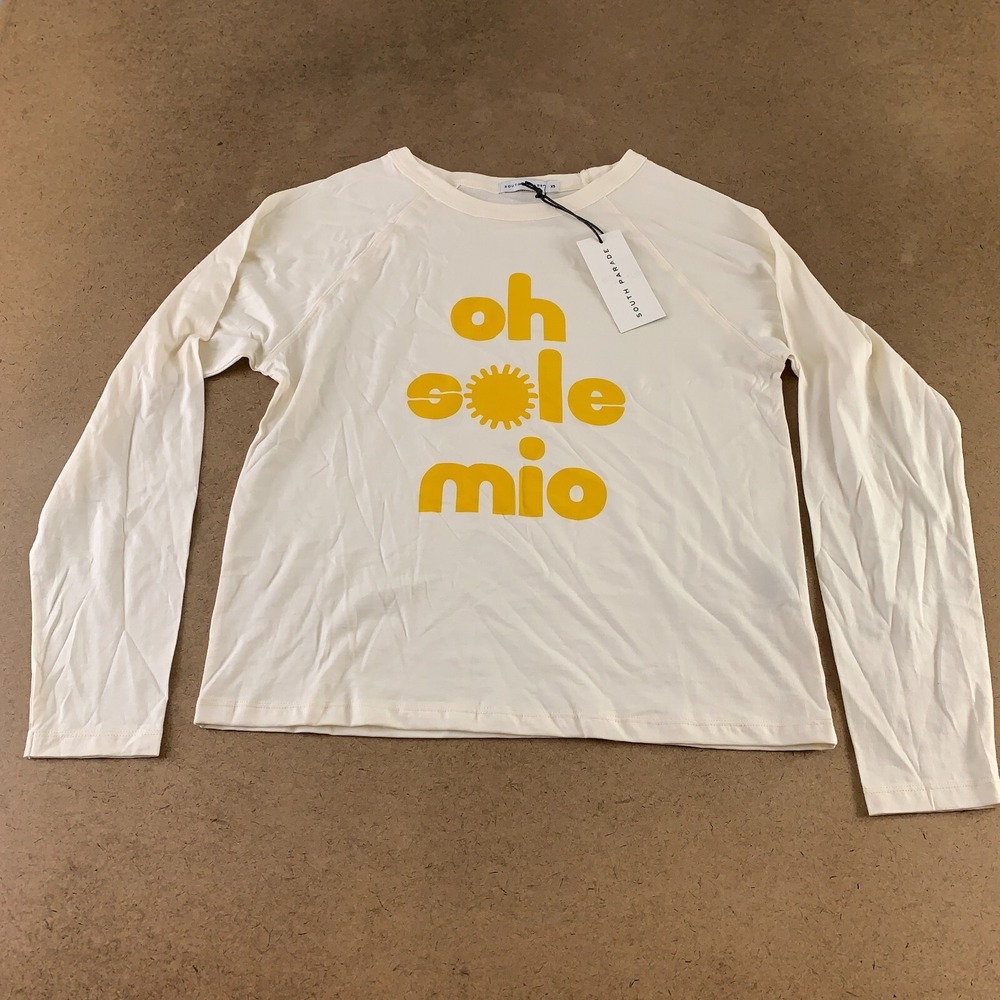 South Parade Women's Size XS Off White Lenny Oh Sole Mio Long Sleeve Tee NWT